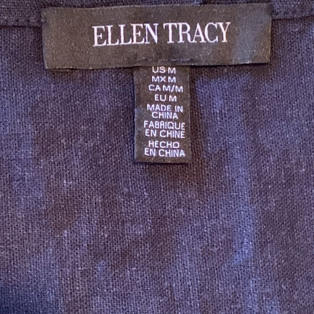 Ellen Tracy Sleeveless Zipper Detail Top Navy Blue Medium NWT - Picture 8 of 11